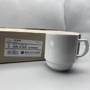 Bauscher Germany 1674993 Coffee Mug White 3.5” x 3” 6-pieces New *READ